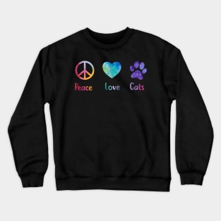 Peace Love Cats Peace Sign Crewneck Sweatshirt